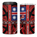 Aotearoa Iwi Ngapuhi 4 in 1 Can Cooler Tumbler Tuhoronuku Kite United Tribes Flag Maori Pattern
