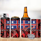 Aotearoa Iwi Ngapuhi 4 in 1 Can Cooler Tumbler Tuhoronuku Kite United Tribes Flag Maori Pattern