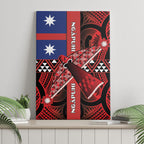 Aotearoa Iwi Ngapuhi Canvas Wall Art Tuhoronuku Kite United Tribes Flag Maori Pattern