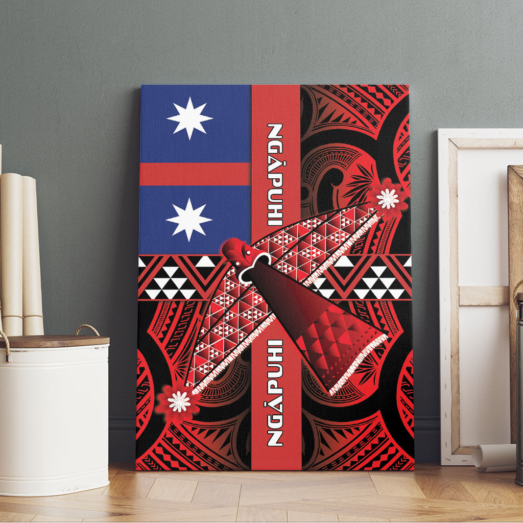 Aotearoa Iwi Ngapuhi Canvas Wall Art Tuhoronuku Kite United Tribes Flag Maori Pattern