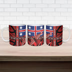 Aotearoa Iwi Ngapuhi Ceramic Mug Tuhoronuku Kite United Tribes Flag Maori Pattern