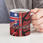 Aotearoa Iwi Ngapuhi Ceramic Mug Tuhoronuku Kite United Tribes Flag Maori Pattern