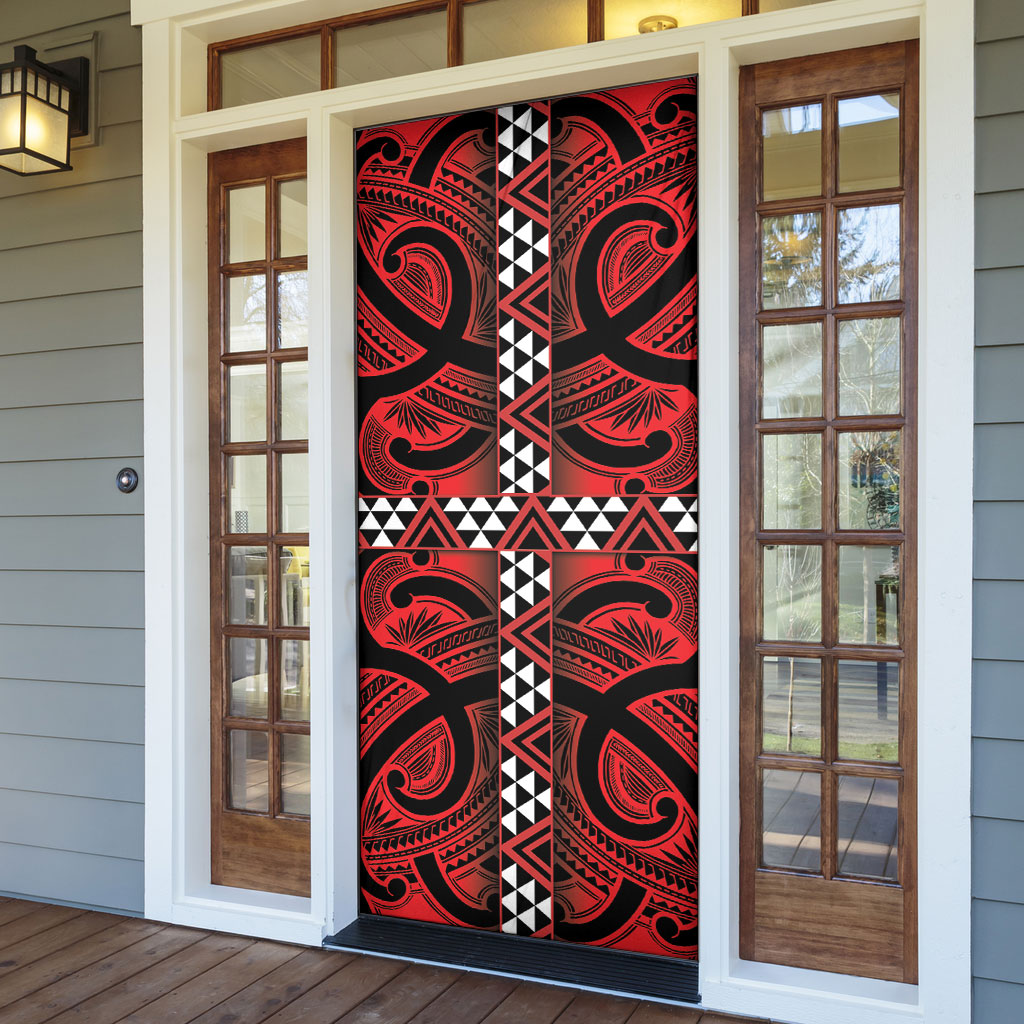 Aotearoa Iwi Ngapuhi Door Cover Tuhoronuku Kite United Tribes Flag Maori Pattern