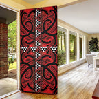 Aotearoa Iwi Ngapuhi Door Cover Tuhoronuku Kite United Tribes Flag Maori Pattern