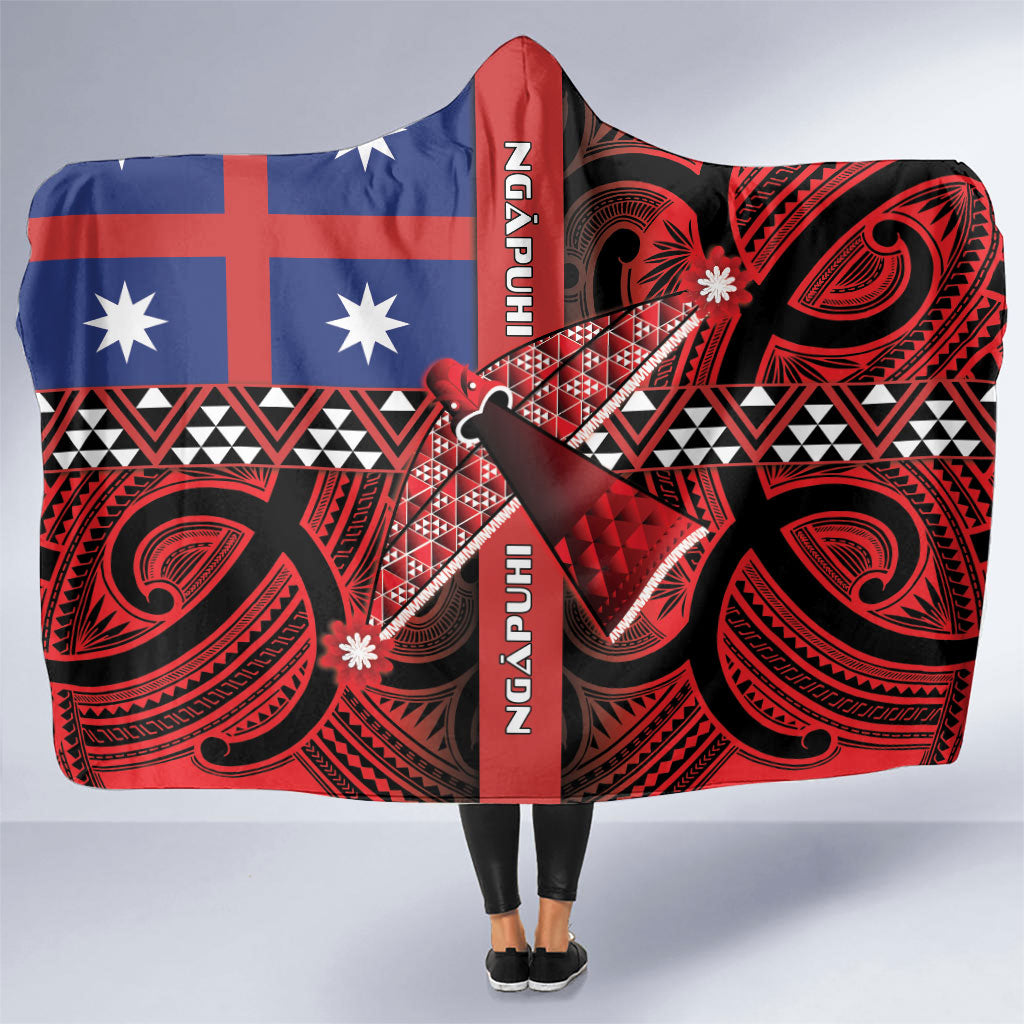 Aotearoa Iwi Ngapuhi Hooded Blanket Tuhoronuku Kite United Tribes Flag Maori Pattern