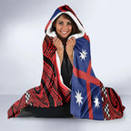 Aotearoa Iwi Ngapuhi Hooded Blanket Tuhoronuku Kite United Tribes Flag Maori Pattern