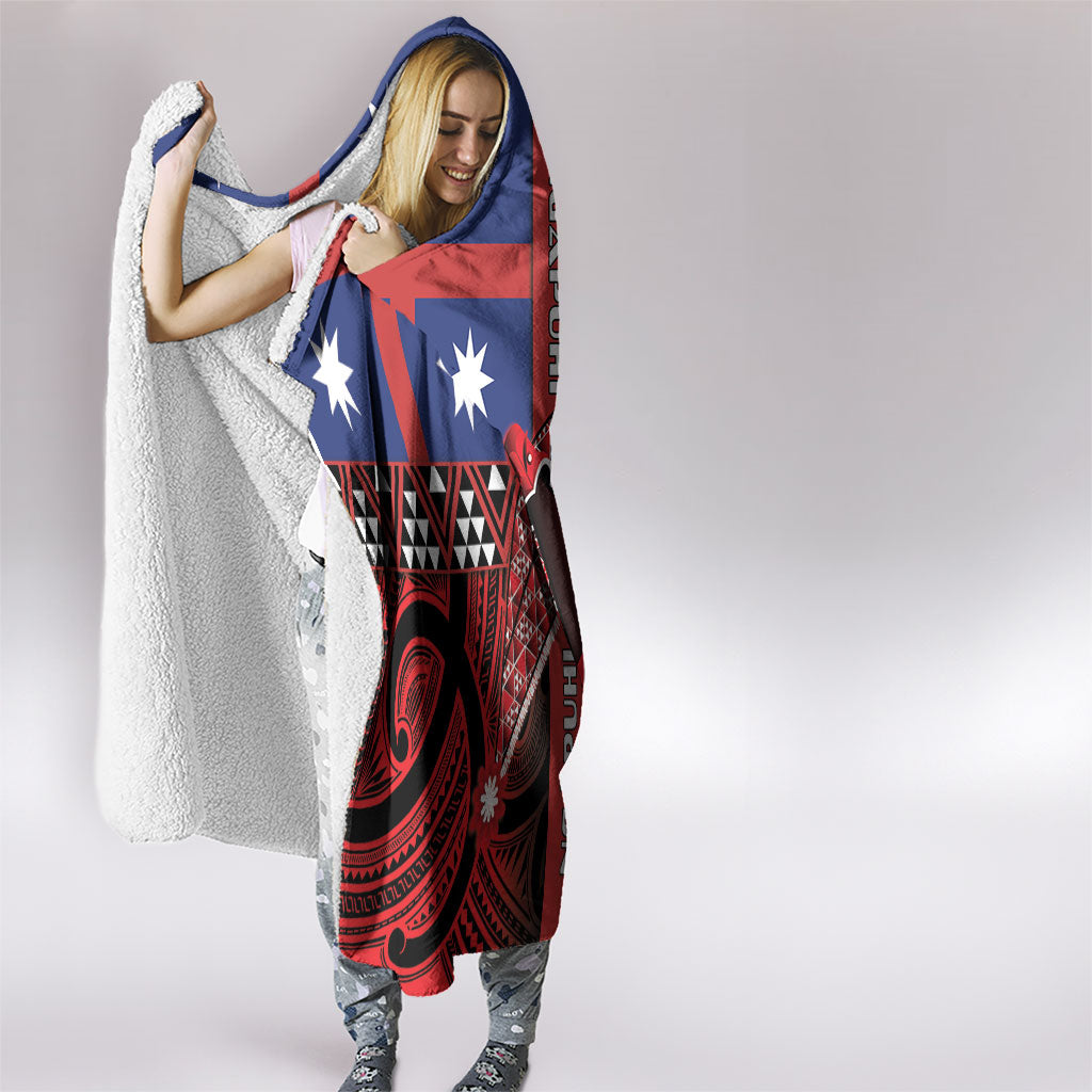 Aotearoa Iwi Ngapuhi Hooded Blanket Tuhoronuku Kite United Tribes Flag Maori Pattern