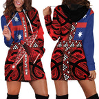 Aotearoa Iwi Ngapuhi Hoodie Dress Tuhoronuku Kite United Tribes Flag Maori Pattern