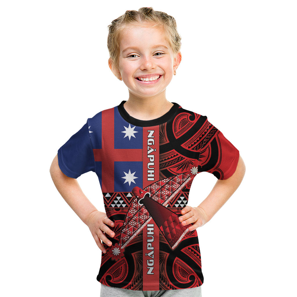 Aotearoa Iwi Ngapuhi Kid T Shirt Tuhoronuku Kite United Tribes Flag Maori Pattern