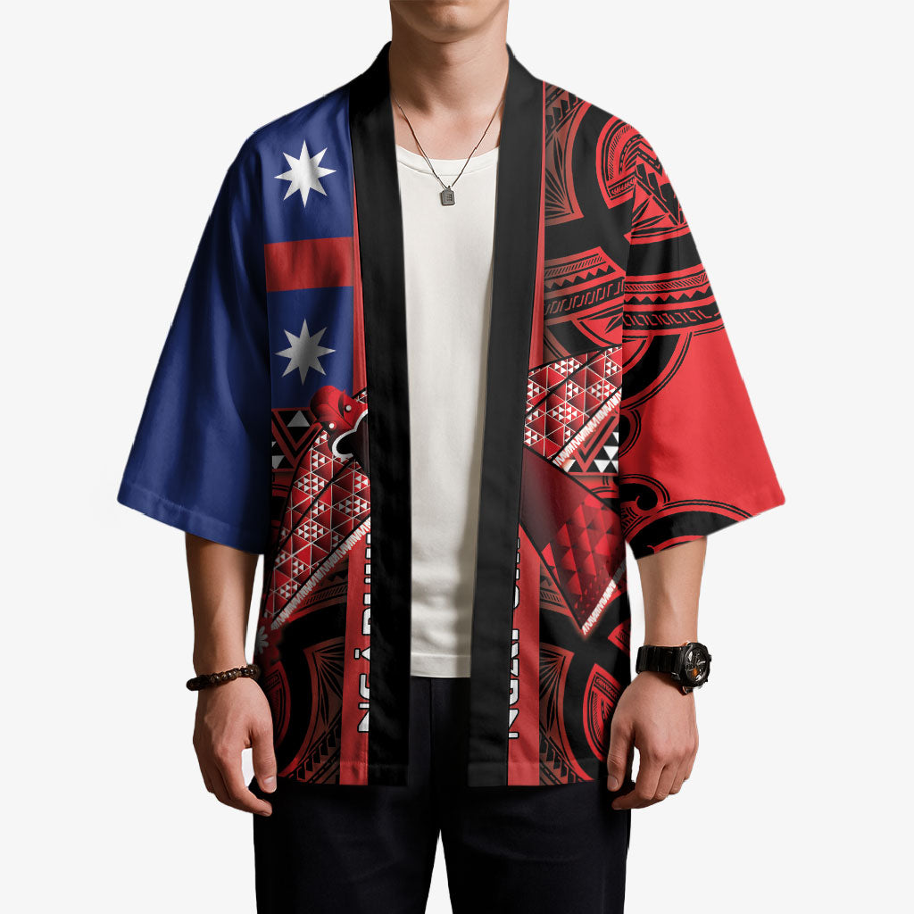 Aotearoa Iwi Ngapuhi Kimono Tuhoronuku Kite United Tribes Flag Maori Pattern
