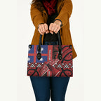 Aotearoa Iwi Ngapuhi Leather Bag Tuhoronuku Kite United Tribes Flag Maori Pattern