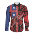 Aotearoa Iwi Ngapuhi Long Sleeve Button Shirt Tuhoronuku Kite United Tribes Flag Maori Pattern