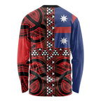 Aotearoa Iwi Ngapuhi Long Sleeve Shirt Tuhoronuku Kite United Tribes Flag Maori Pattern