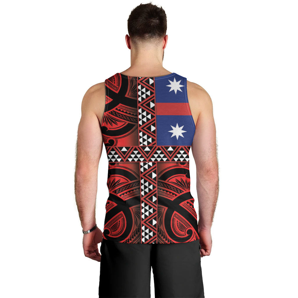 Aotearoa Iwi Ngapuhi Men Tank Top Tuhoronuku Kite United Tribes Flag Maori Pattern