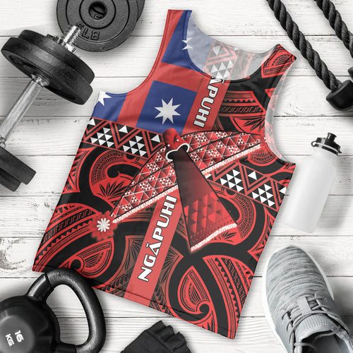 Aotearoa Iwi Ngapuhi Men Tank Top Tuhoronuku Kite United Tribes Flag Maori Pattern