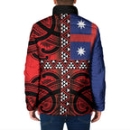 Aotearoa Iwi Ngapuhi Padded Jacket Tuhoronuku Kite United Tribes Flag Maori Pattern