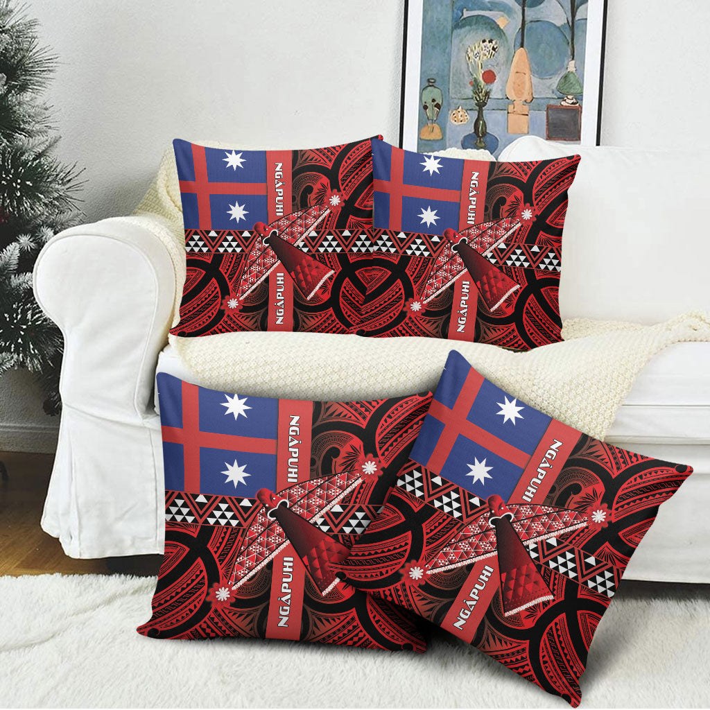 Aotearoa Iwi Ngapuhi Pillow Cover Tuhoronuku Kite United Tribes Flag Maori Pattern