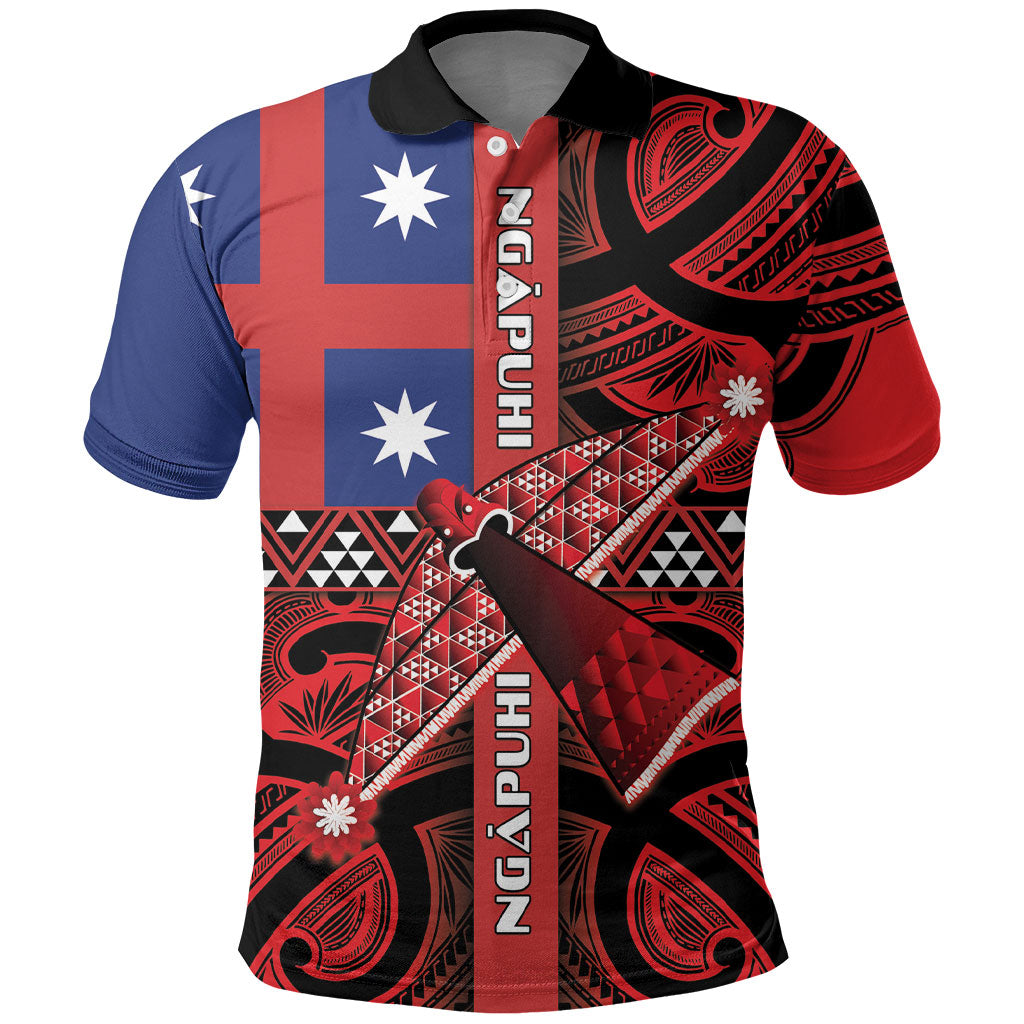 Aotearoa Iwi Ngapuhi Polo Shirt Tuhoronuku Kite United Tribes Flag Maori Pattern