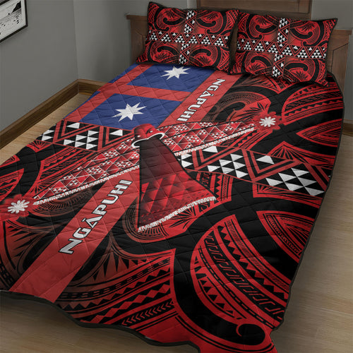 Aotearoa Iwi Ngapuhi Quilt Bed Set Tuhoronuku Kite United Tribes Flag Maori Pattern