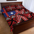Aotearoa Iwi Ngapuhi Quilt Bed Set Tuhoronuku Kite United Tribes Flag Maori Pattern