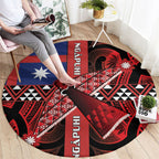 Aotearoa Iwi Ngapuhi Round Carpet Tuhoronuku Kite United Tribes Flag Maori Pattern