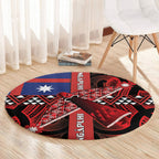 Aotearoa Iwi Ngapuhi Round Carpet Tuhoronuku Kite United Tribes Flag Maori Pattern