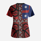 Aotearoa Iwi Ngapuhi Scrub Top Tuhoronuku Kite United Tribes Flag Maori Pattern