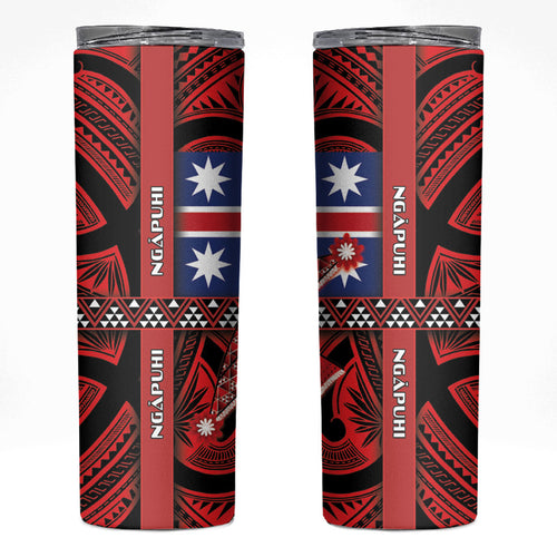 Aotearoa Iwi Ngapuhi Skinny Tumbler Tuhoronuku Kite United Tribes Flag Maori Pattern