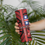 Aotearoa Iwi Ngapuhi Skinny Tumbler Tuhoronuku Kite United Tribes Flag Maori Pattern
