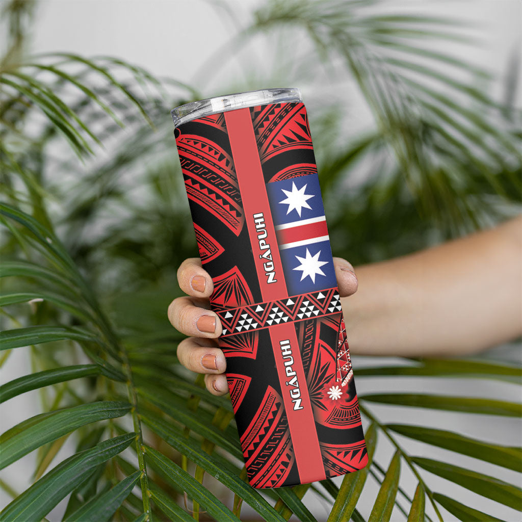 Aotearoa Iwi Ngapuhi Skinny Tumbler Tuhoronuku Kite United Tribes Flag Maori Pattern