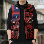 Aotearoa Iwi Ngapuhi Sleeveless Puffer Jacket Tuhoronuku Kite United Tribes Flag Maori Pattern