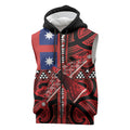 Aotearoa Iwi Ngapuhi Sleeveless Zip Hoodie Tuhoronuku Kite United Tribes Flag Maori Pattern