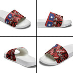Aotearoa Iwi Ngapuhi Slide Sandals Tuhoronuku Kite United Tribes Flag Maori Pattern