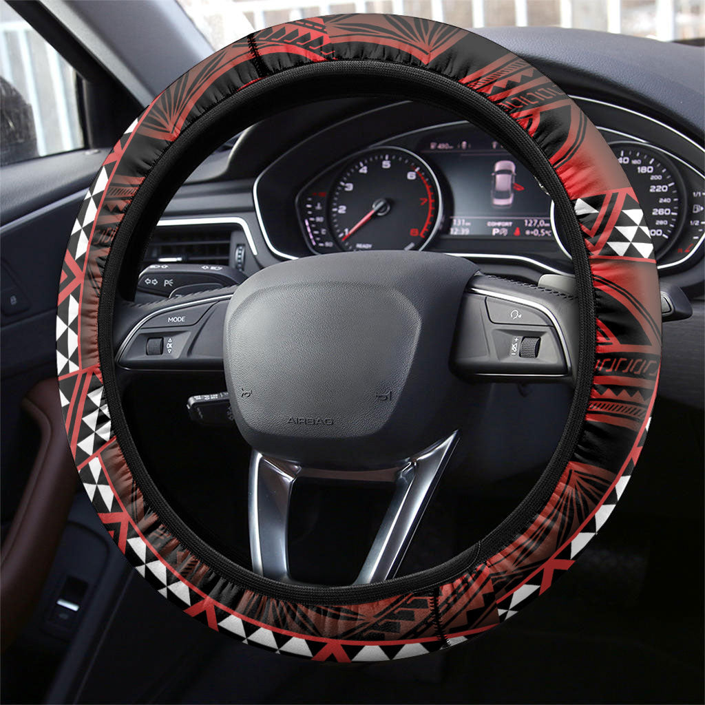 Aotearoa Iwi Ngapuhi Steering Wheel Cover Tuhoronuku Kite United Tribes Flag Maori Pattern