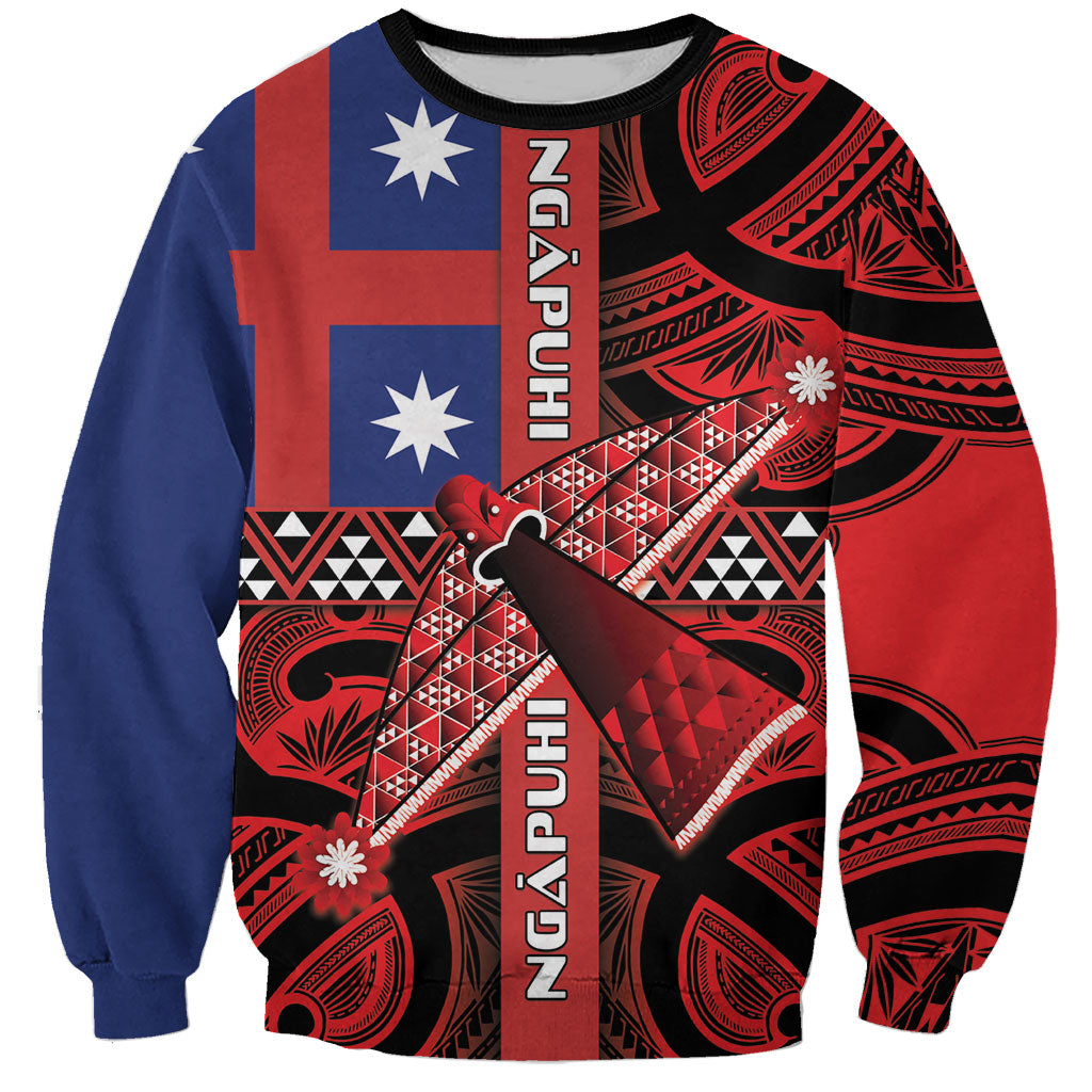 Aotearoa Iwi Ngapuhi Sweatshirt Tuhoronuku Kite United Tribes Flag Maori Pattern