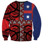 Aotearoa Iwi Ngapuhi Sweatshirt Tuhoronuku Kite United Tribes Flag Maori Pattern