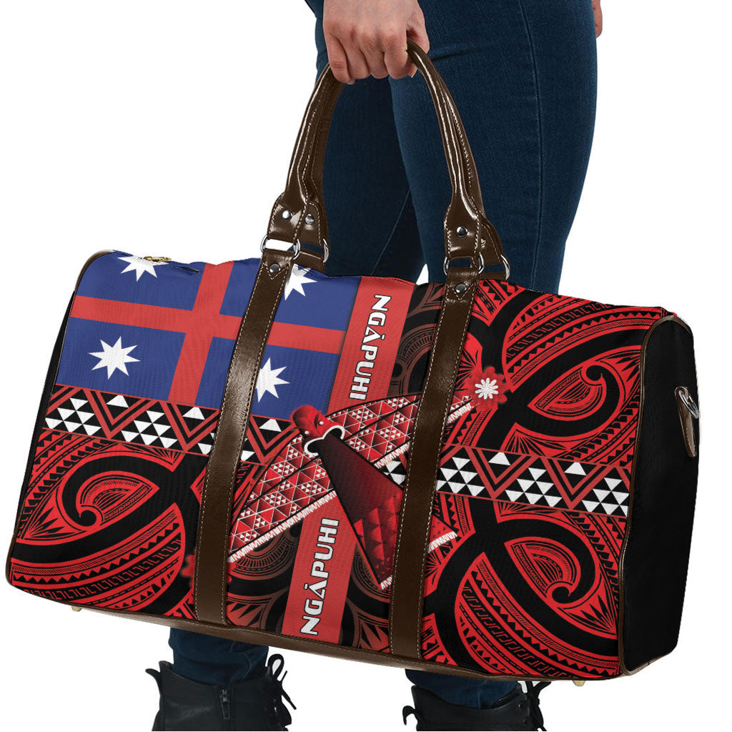 Aotearoa Iwi Ngapuhi Travel Bag Tuhoronuku Kite United Tribes Flag Maori Pattern