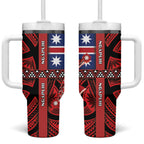 Aotearoa Iwi Ngapuhi Tumbler With Handle Tuhoronuku Kite United Tribes Flag Maori Pattern