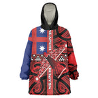 Aotearoa Iwi Ngapuhi Wearable Blanket Hoodie Tuhoronuku Kite United Tribes Flag Maori Pattern