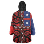 Aotearoa Iwi Ngapuhi Wearable Blanket Hoodie Tuhoronuku Kite United Tribes Flag Maori Pattern