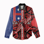 Aotearoa Iwi Ngapuhi Women Casual Shirt Tuhoronuku Kite United Tribes Flag Maori Pattern