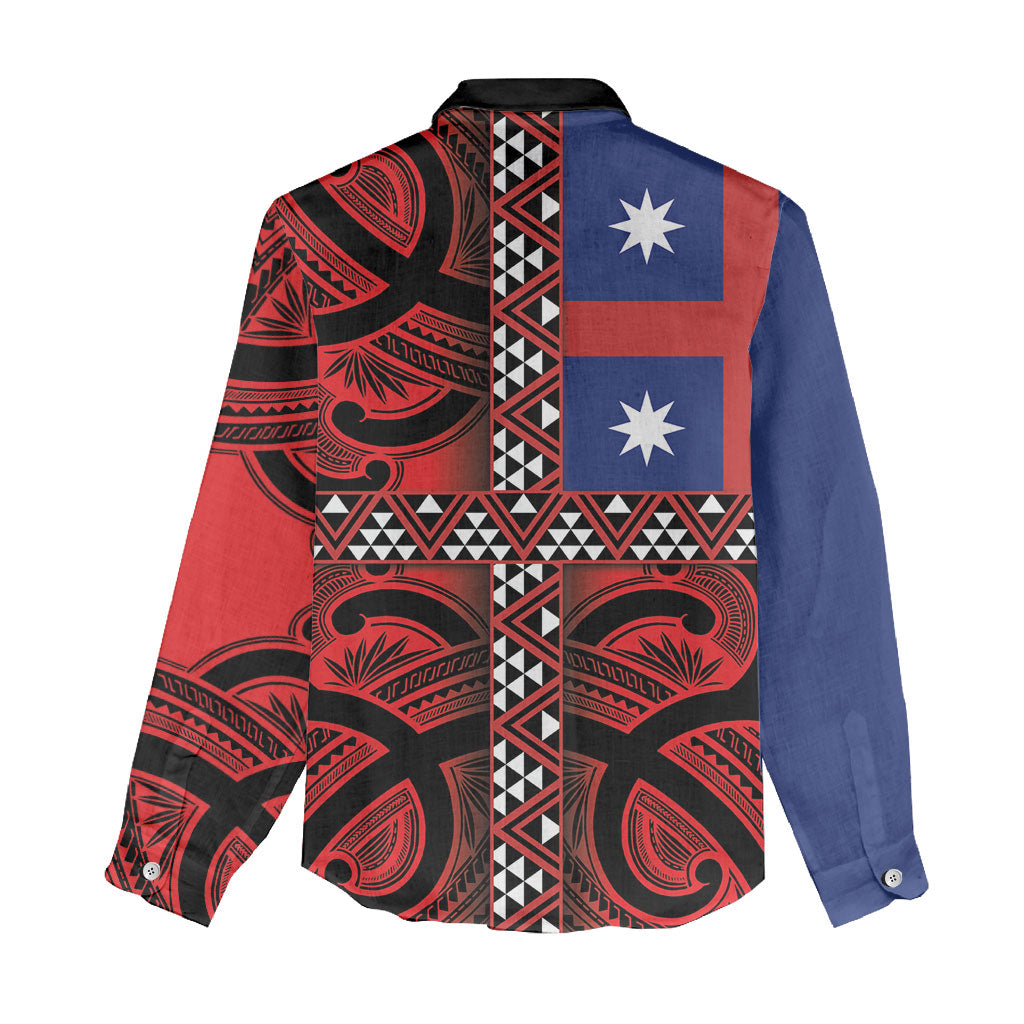 Aotearoa Iwi Ngapuhi Women Casual Shirt Tuhoronuku Kite United Tribes Flag Maori Pattern