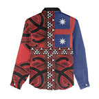 Aotearoa Iwi Ngapuhi Women Casual Shirt Tuhoronuku Kite United Tribes Flag Maori Pattern