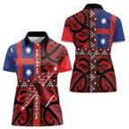Aotearoa Iwi Ngapuhi Women Polo Shirt Tuhoronuku Kite United Tribes Flag Maori Pattern