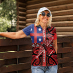 Aotearoa Iwi Ngapuhi Women Polo Shirt Tuhoronuku Kite United Tribes Flag Maori Pattern