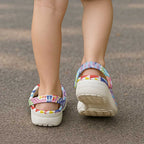 Maori Kowhaiwhai Taniko Patchwork Rainbow Motifs Clogs Shoes