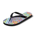 Maori Kowhaiwhai Taniko Patchwork Rainbow Motifs Flip Flops