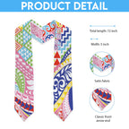 Maori Kowhaiwhai Taniko Patchwork Rainbow Motifs Graduation Stole