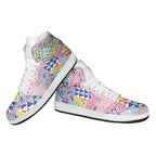 Maori Kowhaiwhai Taniko Patchwork Rainbow Motifs High Sneakers AJ1