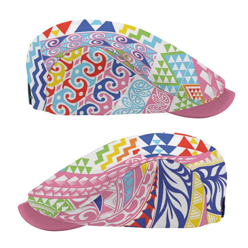 Maori Kowhaiwhai Taniko Patchwork Rainbow Motifs Jeff Hat